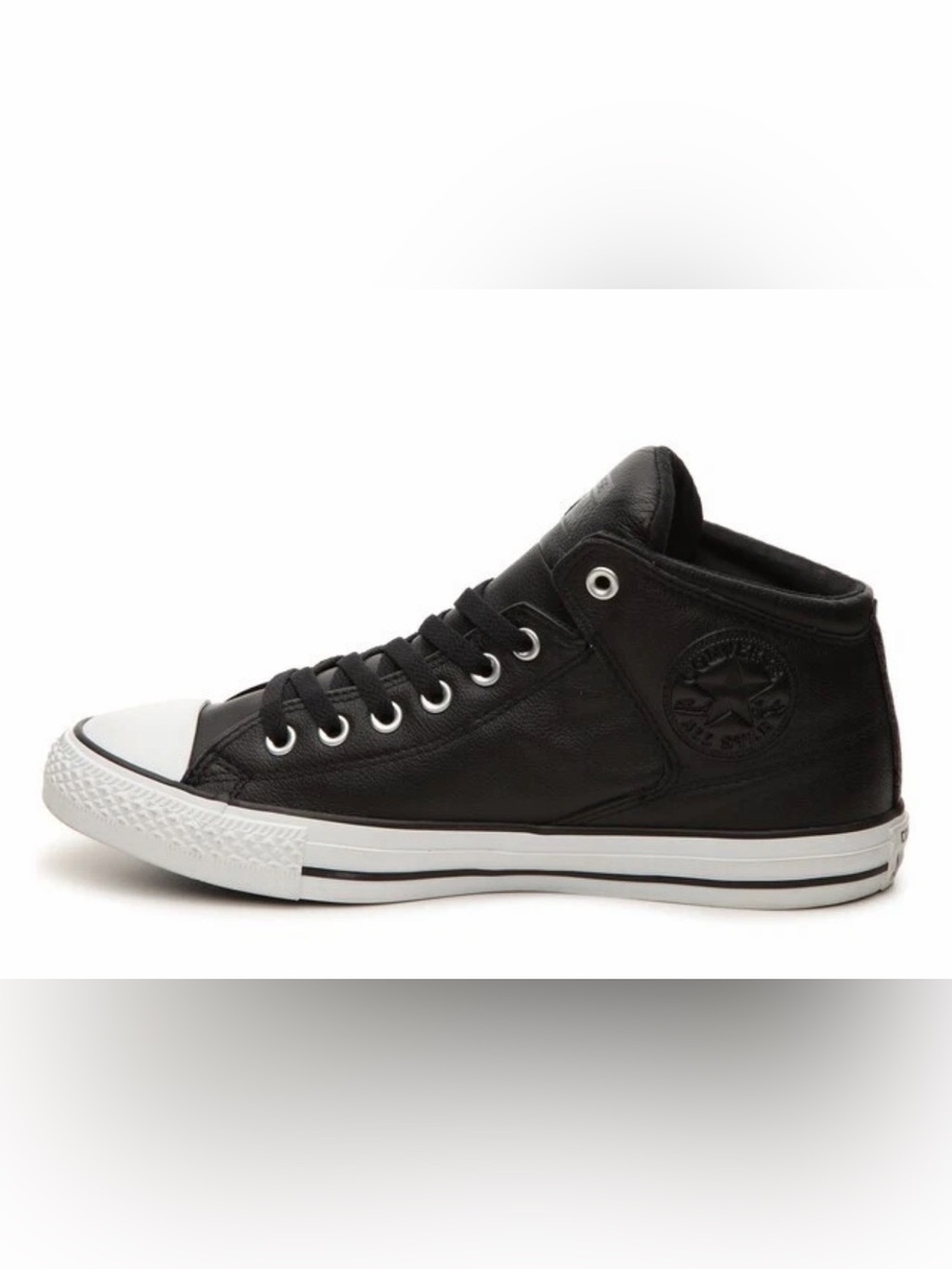 CONVERSE MENS CHUCK TAYLOR ALL STAR HIGH STREET MID SNEAKER LEATHER BLACK